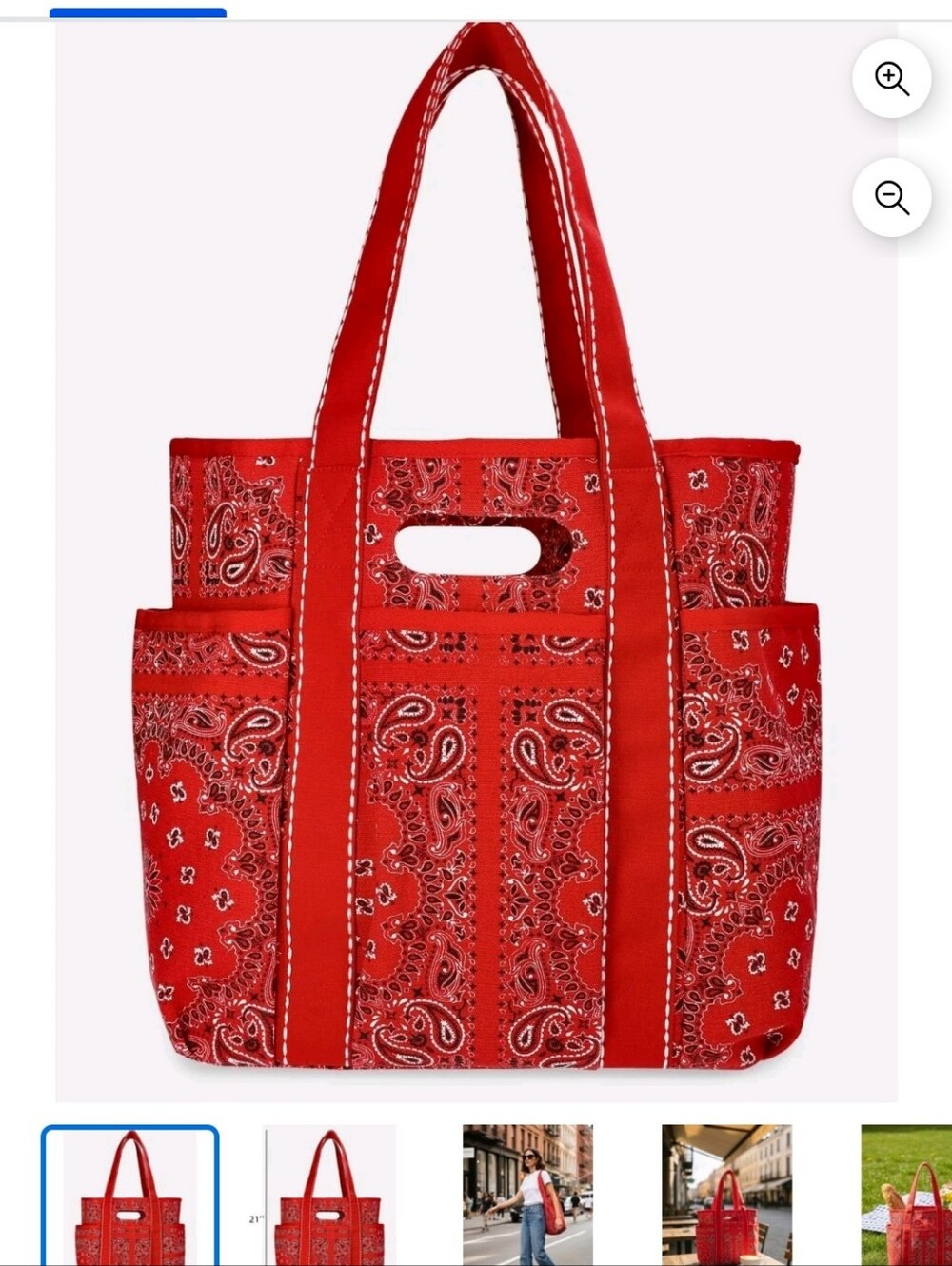 Nwt No Boundaries Americana Bandana Cut Out Tote Bag
